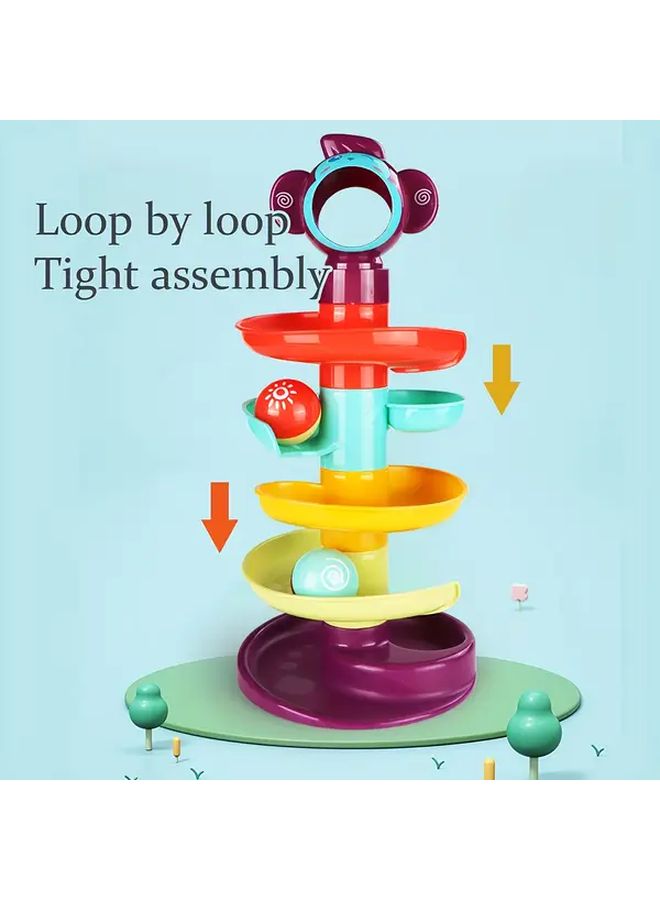 5 Layers Marble Tower Track With 2 Balls Edutainment Rolling Spinner Learning Toy - Image 4